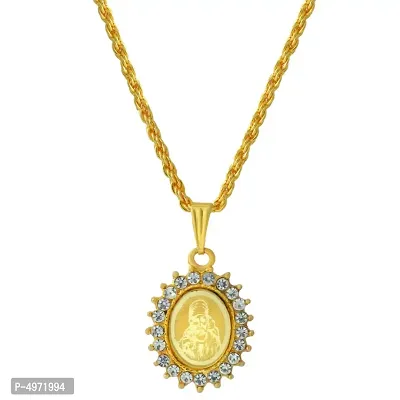 Gold CZ pictoral Shirdi Sai Baba Chain Pendant Fashion Jewellery-thumb0