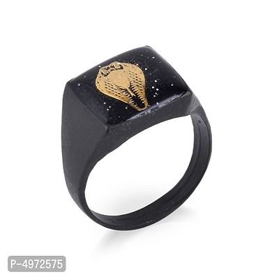 Brass Black Laminated Snake Head Ring Fashion Jewellery Men Women