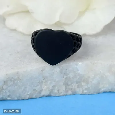 Black Heart shape Designer finger Ring for Men