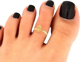 Brass Gold Plated Free Size Toe Ring Women-thumb2