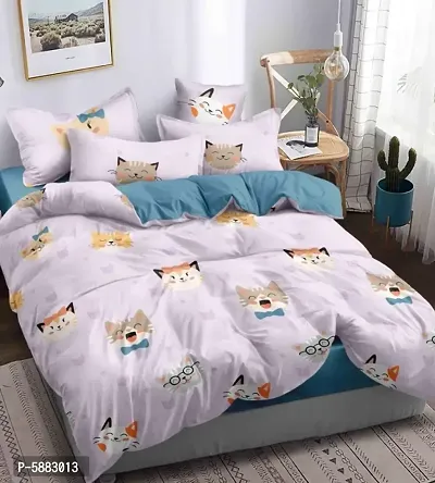 180 tc bedsheet with 2 pillow cover-thumb0