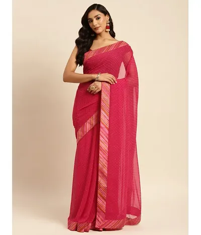 Silk Blend Saree With Blouse Piece For Women