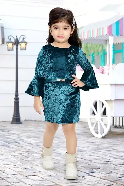 Stylish Velvet Dress For Girls