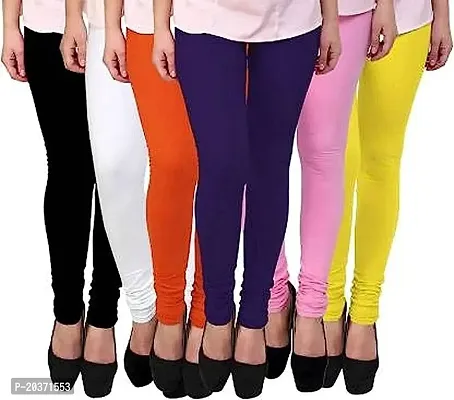 Stylish Fancy Viscose Solid Leggings For Women Pack Of 6-thumb0