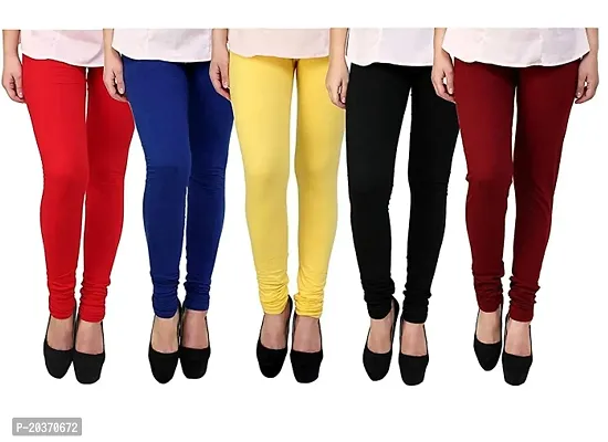 Stylish Fancy Viscose Solid Leggings For Women Pack Of 5