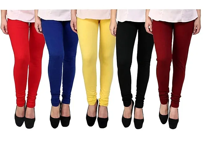 Stylish Fancy Viscose Solid Leggings For Women Pack Of 5