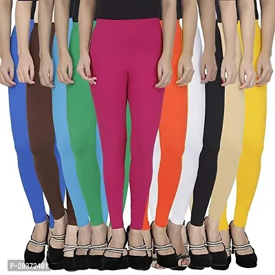 Stylish Fancy Viscose Solid Leggings For Women Pack Of 10