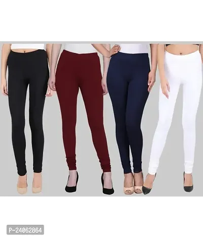 Stylish Fancy Woolen Solid Leggings For Women Pack Of 4-thumb0