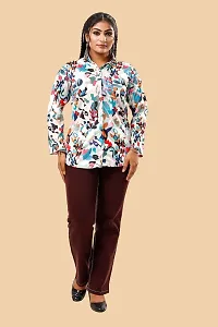 Stylish Multicoloured Cotton Lycra Printed Shirt For Women-thumb3