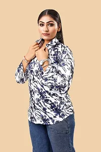 Stylish Multicoloured Cotton Lycra Printed Shirt For Women-thumb2