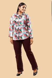 Stylish Multicoloured Cotton Lycra Printed Shirt For Women-thumb3