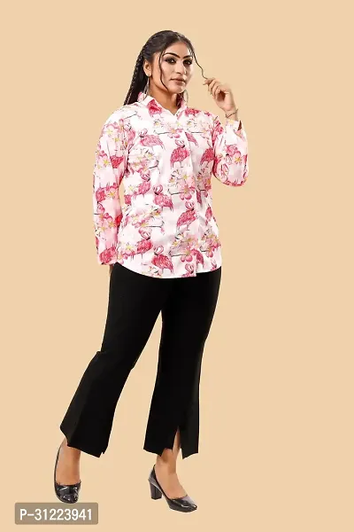 Stylish Multicoloured Cotton Lycra Printed Shirt For Women-thumb4