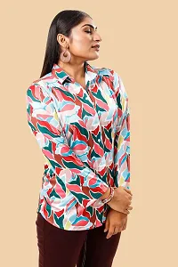 Stylish Multicoloured Cotton Lycra Printed Shirt For Women-thumb2