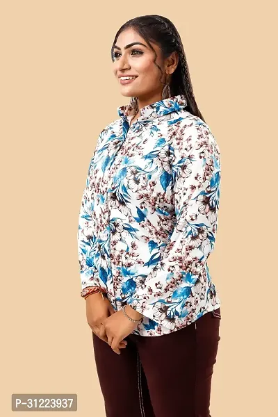 Stylish Multicoloured Cotton Lycra Printed Shirt For Women-thumb3