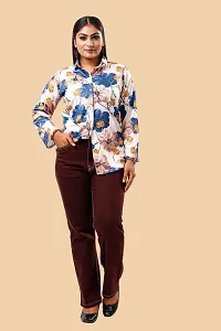 Stylish Multicoloured Cotton Lycra Printed Shirt For Women-thumb3