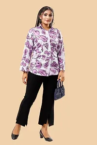 Stylish Multicoloured Cotton Lycra Printed Shirt For Women-thumb3