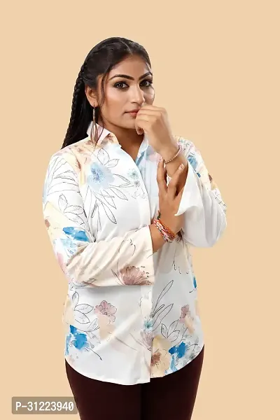 Stylish Multicoloured Cotton Lycra Printed Shirt For Women