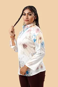 Stylish Multicoloured Cotton Lycra Printed Shirt For Women-thumb2