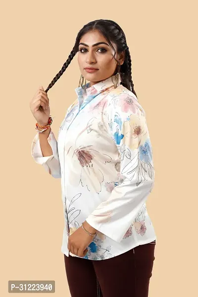 Stylish Multicoloured Cotton Lycra Printed Shirt For Women-thumb3