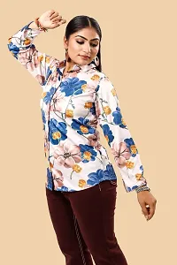 Stylish Multicoloured Cotton Lycra Printed Shirt For Women-thumb2