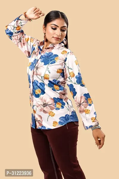 Stylish Multicoloured Cotton Lycra Printed Shirt For Women-thumb3