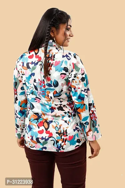 Stylish Multicoloured Cotton Lycra Printed Shirt For Women-thumb2