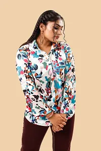 Stylish Multicoloured Cotton Lycra Printed Shirt For Women-thumb2