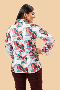 Stylish Multicoloured Cotton Lycra Printed Shirt For Women-thumb1