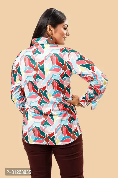 Stylish Multicoloured Cotton Lycra Printed Shirt For Women-thumb2