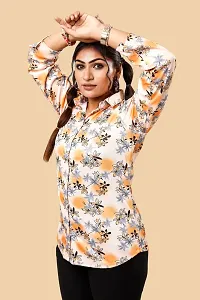 Stylish Multicoloured Cotton Lycra Printed Shirt For Women-thumb2