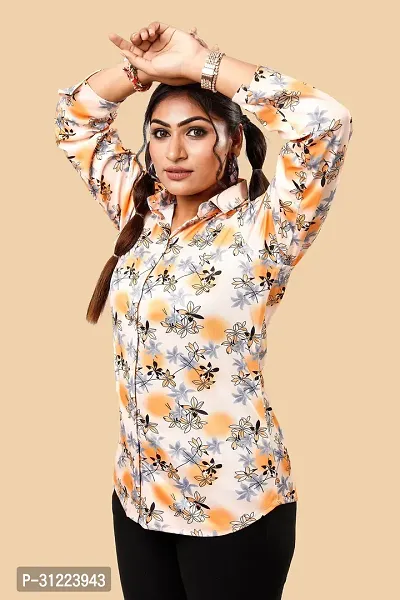 Stylish Multicoloured Cotton Lycra Printed Shirt For Women-thumb3