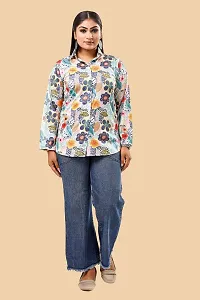 Women Regular Fit Printed Spread Collar Casual Shirt-thumb2