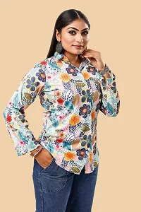 Women Regular Fit Printed Spread Collar Casual Shirt-thumb3