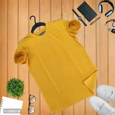 Elegant Yellow Cotton Solid Tunic For Women