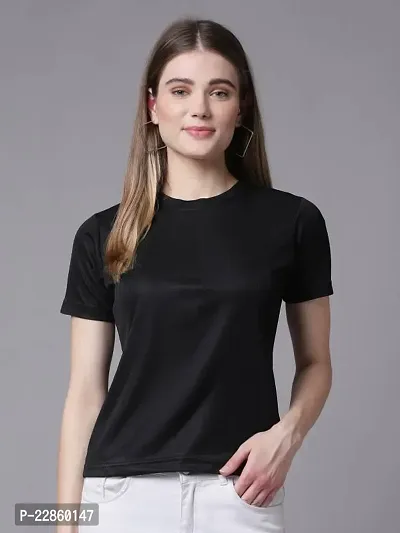 Elegant Black Cotton Solid Tunic For Women-thumb0
