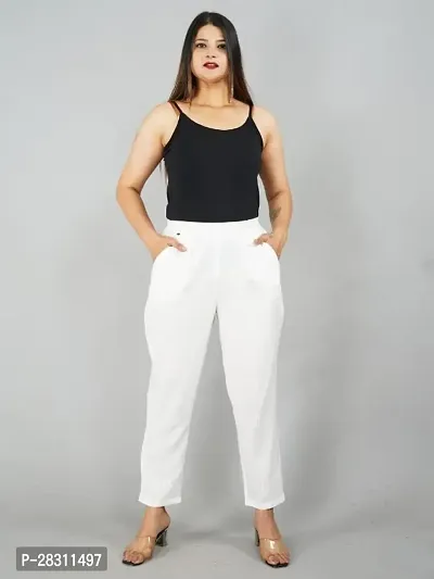 Classic Rayon Solid Trouser for Women-thumb0