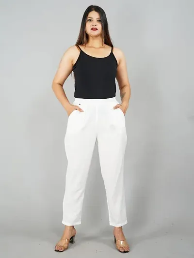 Classic Rayon Solid Trouser for Women