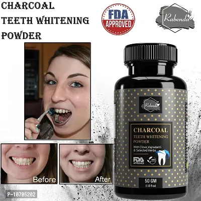 Rabenda Charcoal Teeth Whitening Powder Gutka Stain And Yellow Teeth Removal- 50 Grams-thumb0