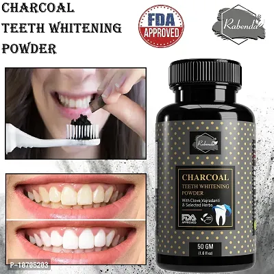 Rabenda Charcoal Teeth Whitening Powder Gutka Stain And Yellow Teeth Removal- 50 Grams-thumb0