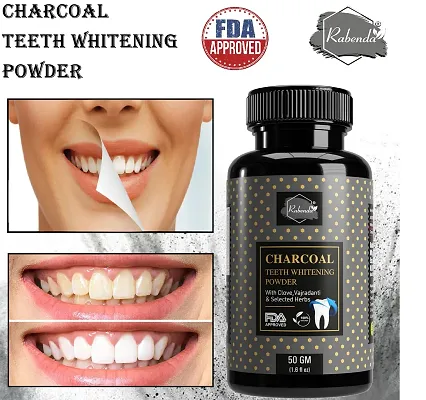 Rabenda Charcoal Teeth Whitening Powder Gutka Stain And Yellow Teeth Removal- 50 Grams