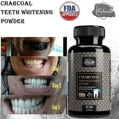 Rabenda Charcoal Teeth Whitening Powder Gutka Stain And Yellow Teeth Removal- 50 Grams