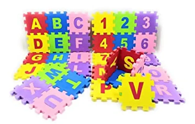 Mini ABCD Alphabet Blocks Puzzle Foam Mat for Kids, Interlocking Learning Alphabet and Number Floor Play Mat For Toddler .