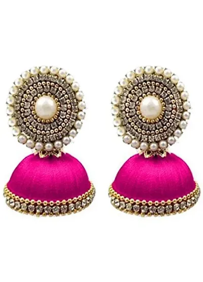 Handmade Silk Thread Jhumki Earrings Pack of 1