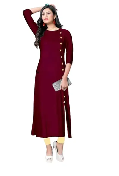 Stylish Rayon Solid Straight Kurti