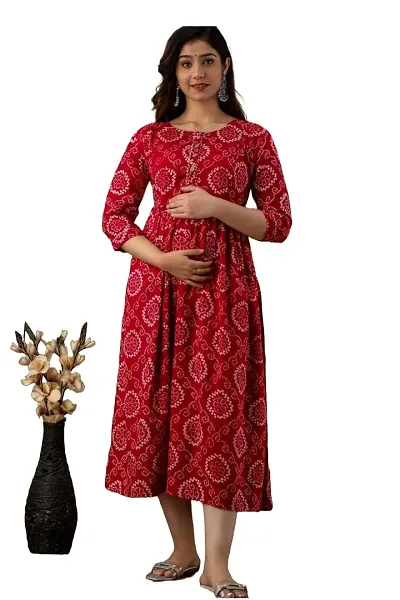 Fabulous Cotton Printed Maternity Anarkali Kurta