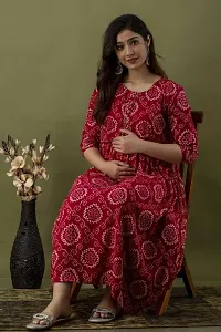 Stylish Maroon Rayon Anarkali Printed Stitched Kurti For Women-thumb2