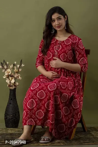 Stylish Maroon Rayon Anarkali Printed Stitched Kurti For Women-thumb3