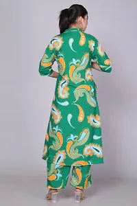 Reliable Green Printed Polycotton Kurta with Pant Set For Women-thumb1