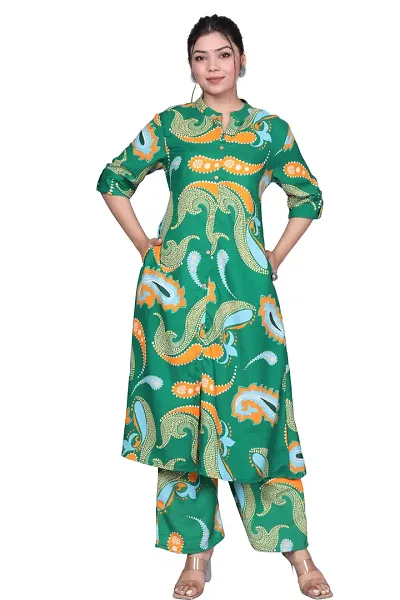 Fancy Rayon Printed Kurta Bottom Set