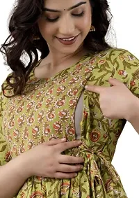 Stylish Yellow Cotton Anarkali Printed Stitched Kurti For Women-thumb2